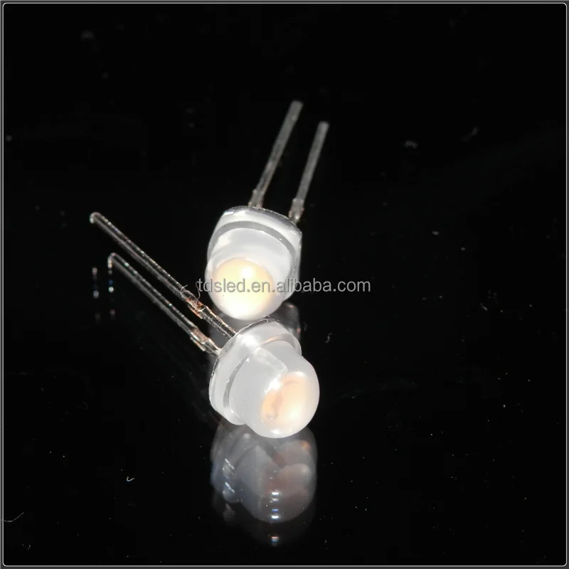 600nm - 605nm-610nm 5mm orange color strawhat led lamp 120 degree beam angle