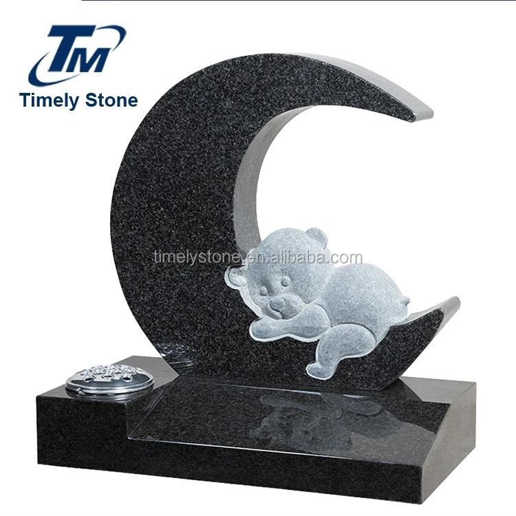 
Simple Quality Granite Teddy Bear Star Child Headstone 