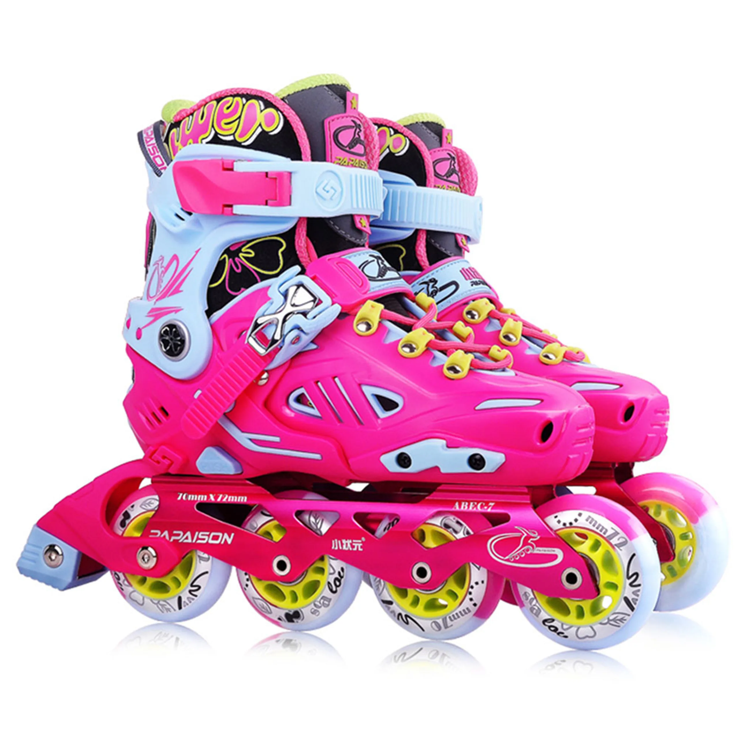 Customize adult teenager and junior aluminum frame flashing wheels inline skates