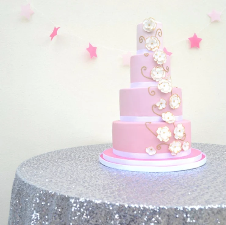 Wholesale factory price  120  inch round gold sequin table cloth for wedding