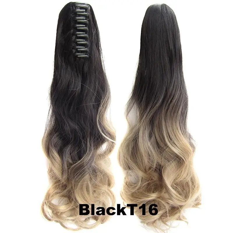 Factory price easy to wear ombre hair extension ponytail snap on ponytail hairpieces