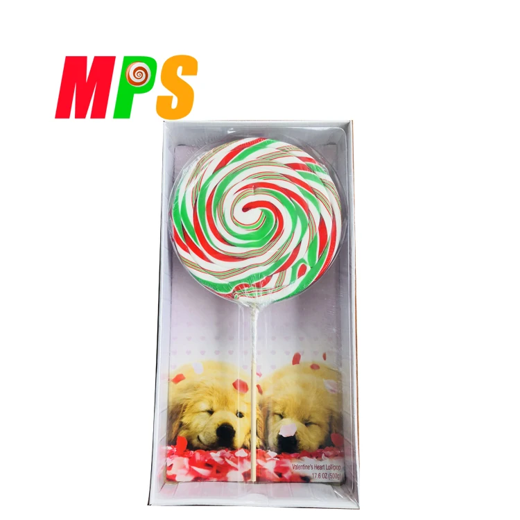 500g Big Colourful Swirl Lollipops Round Candy