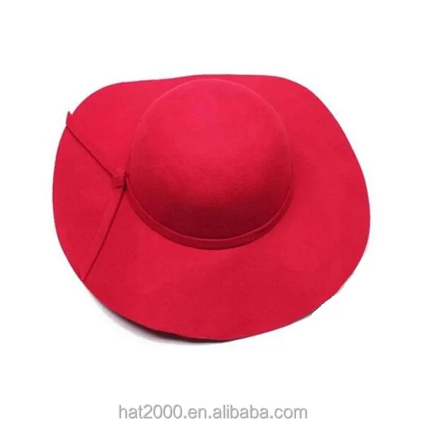 Fashion Vintage Women Ladies Floppy Wide Brim Bowler faxul wool fedora hats