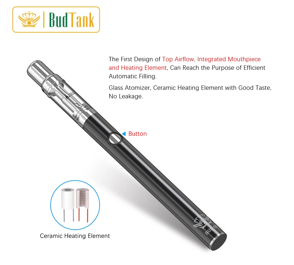 New Item CBD Vape Pen  BUD-B6-V6 Ceramic Heating Element Cartridge E Cigarette