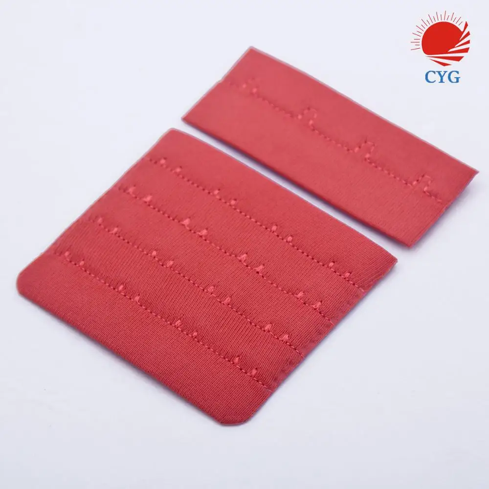 Red Color Lycra Fabric Hook Clasps Bra Hook And Eye Fastener