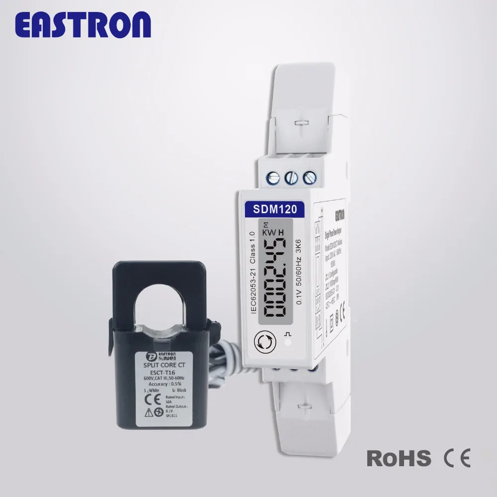 SDM120CT-Modbus, 127/230V CT connect Single Phase Energy Meter with RS485 Modbus RTU, , measure kWh,Kvarh,KW,Kvar,KVA,PF,Hz,V,A