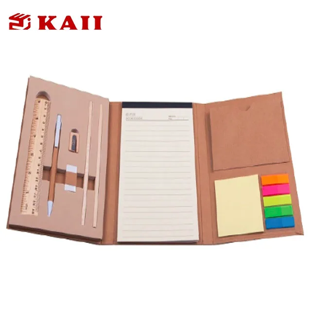 KAII Vintage Wooden Cover Notebook Journals Diary Sketchbook Study Spiral Writing Notebooks With Pen Set