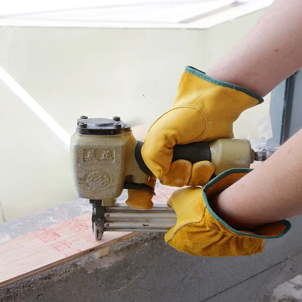 
Working with cowhide leather labor industrial leather hand glove 