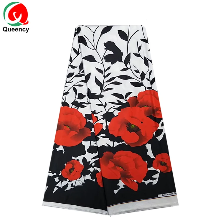 Queency Wholesale African Elastic jeset Fabric  Cotton Fabric Spandex nylon