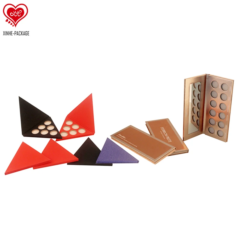 Luxury Eco friendly Paper Cardboard Empty Eyeshadow Palette Magnetic With Mirror Hot Sales Packaging Box For Cosmetic Products