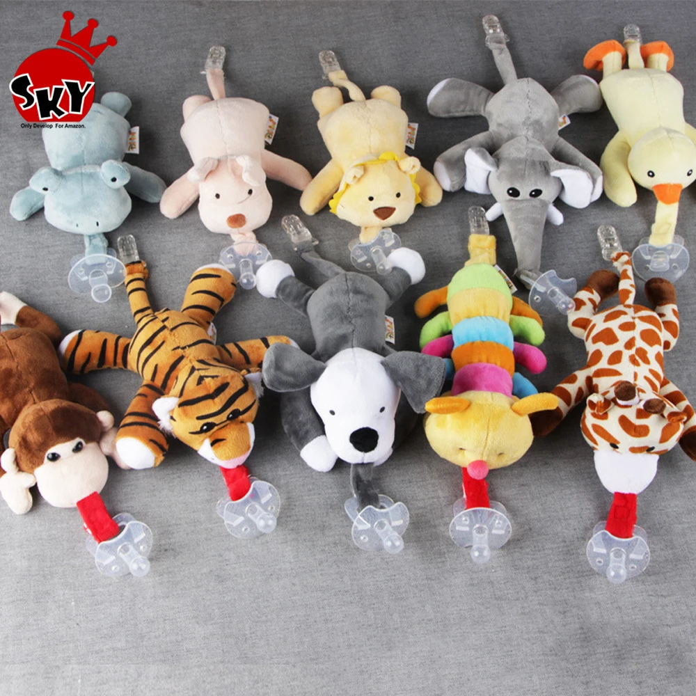 Одежда для маленьких мальчиков и девочек Соска-пустышка клипсы цепочки плюшевые игрушки животных соска-пустышка держатель От 0 до 2 лет