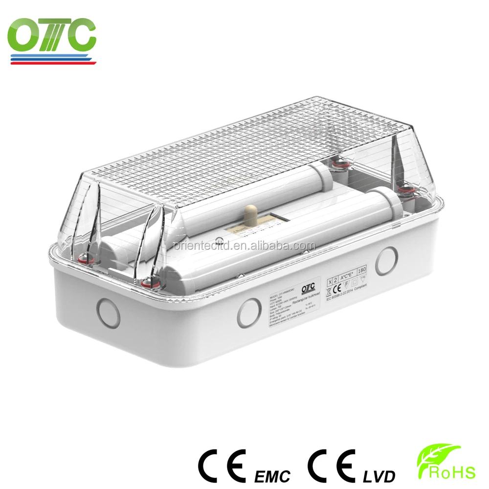 
OTC-HRB60EMC IP65 easy install 8 Watt 60SMD sensor LED ip65 sensor emergency led bulkhead 