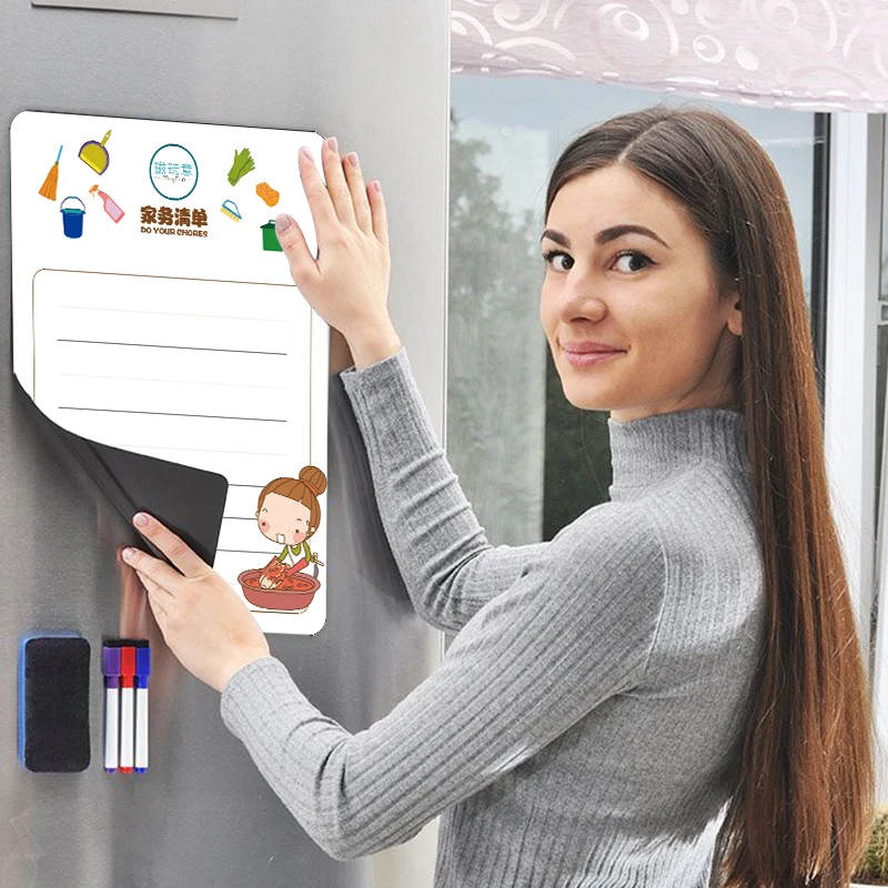 Fashion design A4 magnetic fridge whiteboard erasable magnetic whiteboard stick on fridge