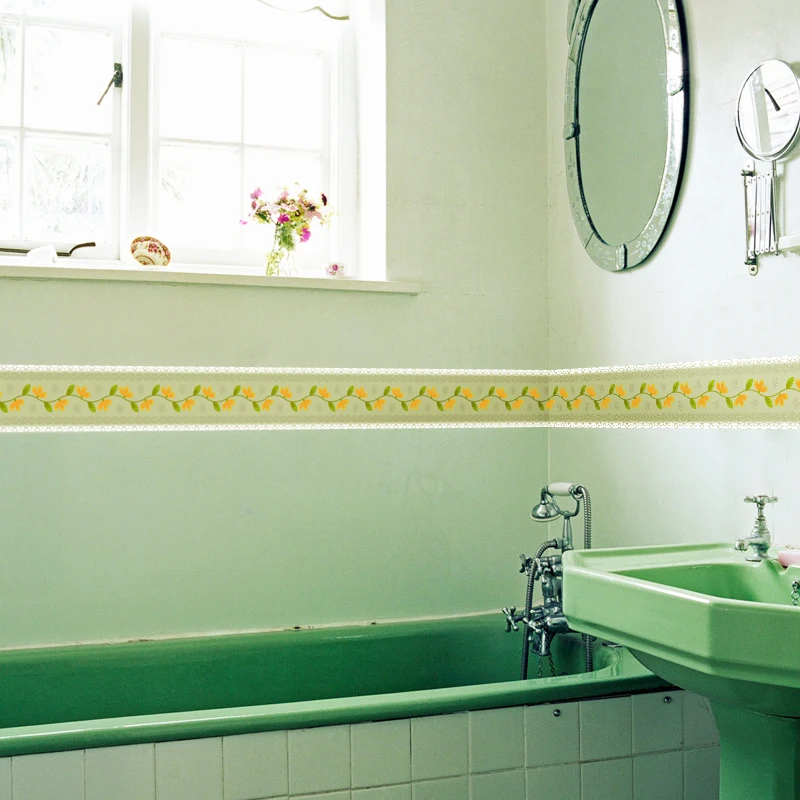 10M PVC Waterproof Tile Floor Waistline Wall Sticker