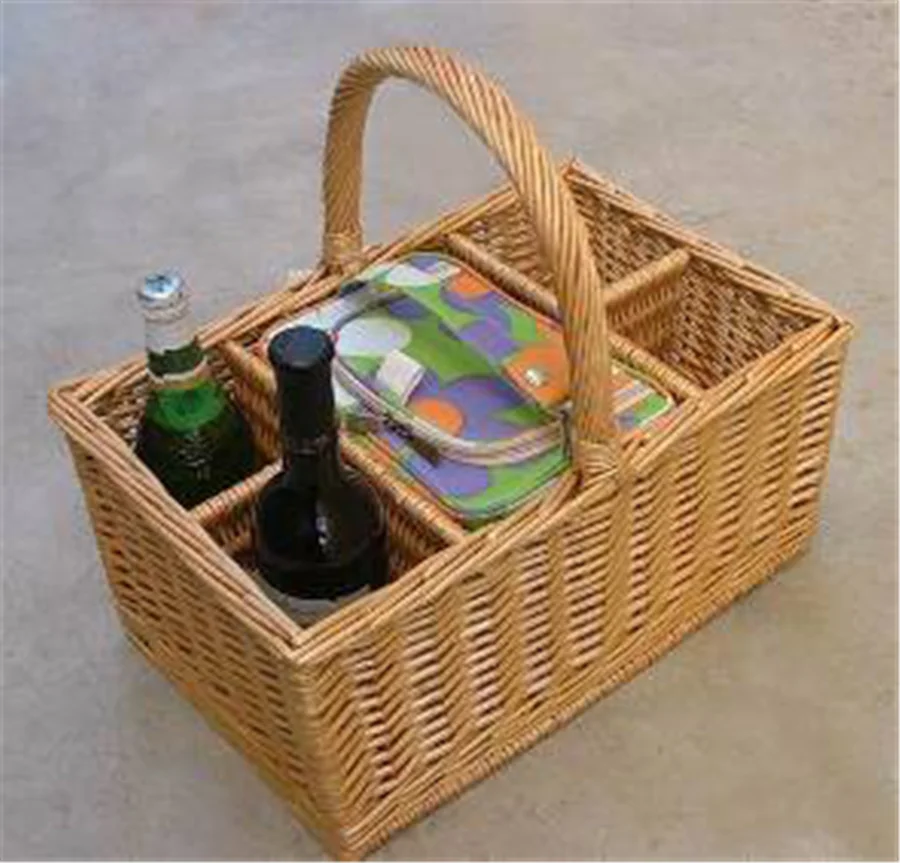 Good quality wholesale picnic basket rectangle large trip basket