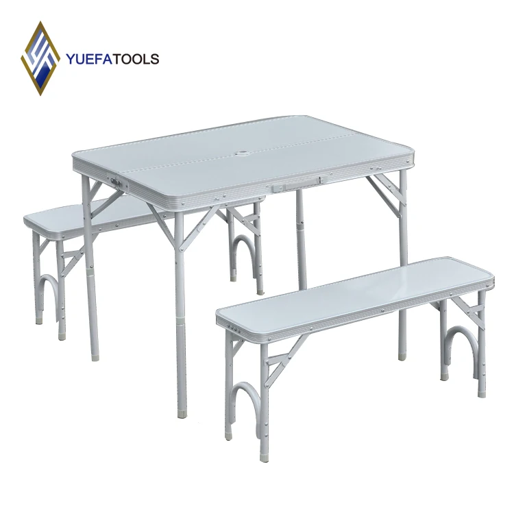 
Folding table portable picnic aluminium frame mdf top with chair set 