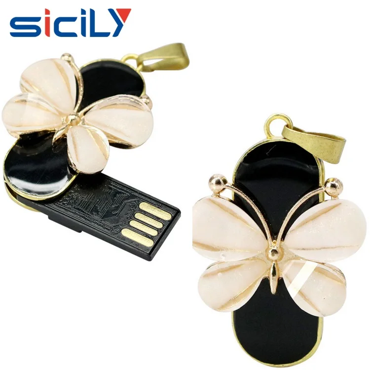Butterfly Jewelry Usb Drives, USB Flash Memory, Crystal Gift Usb For Promotion