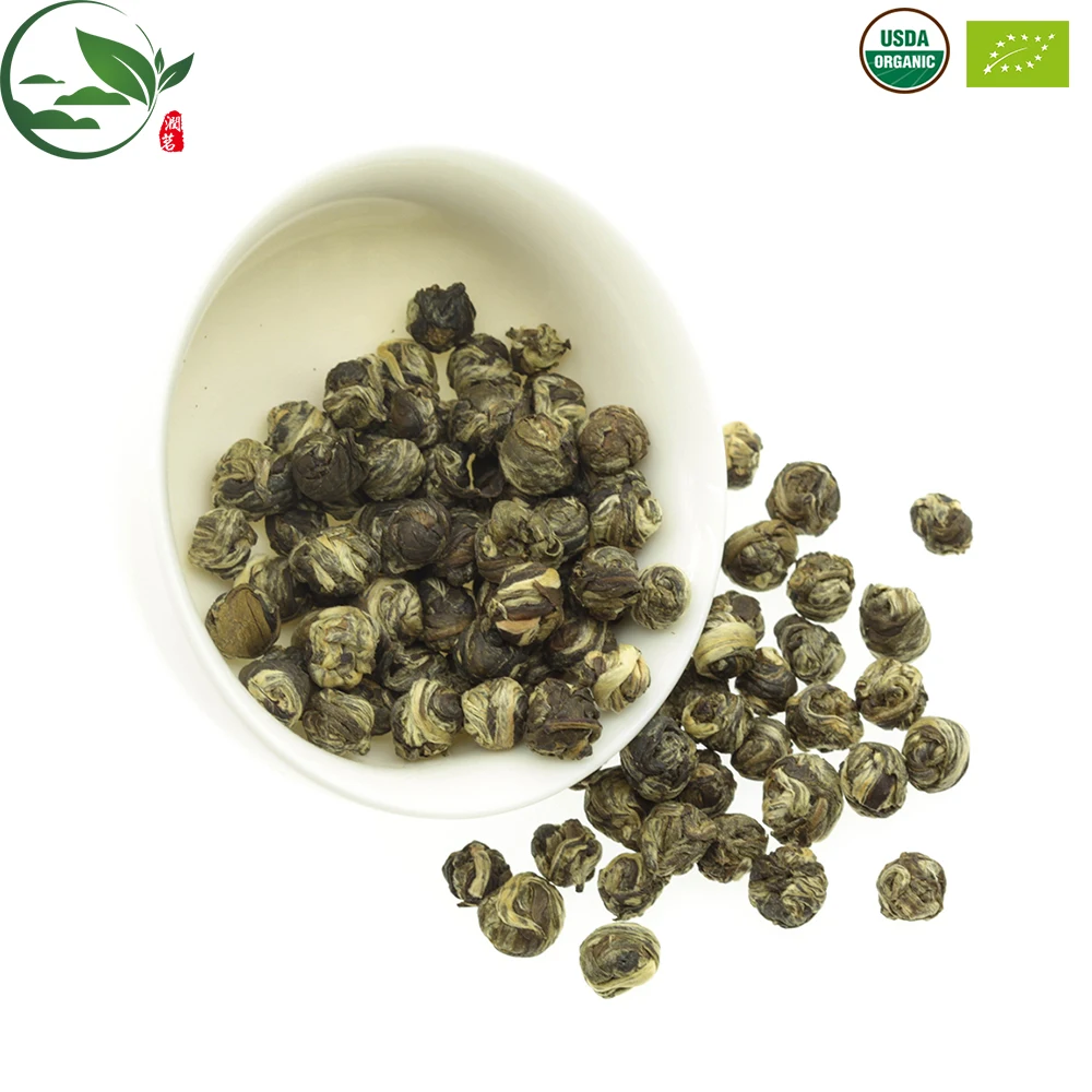 China Chinese Fujian Best Pure Loose Jasmine Sunflower Black White Scented Dragon Pearl Green Tea Ball Organic Jasmine Tea