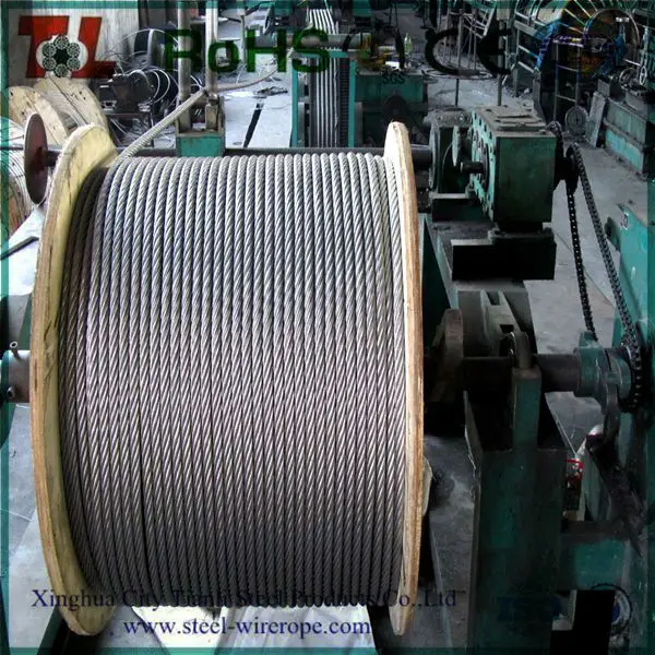 304 7x7 нержавеющей стального троса