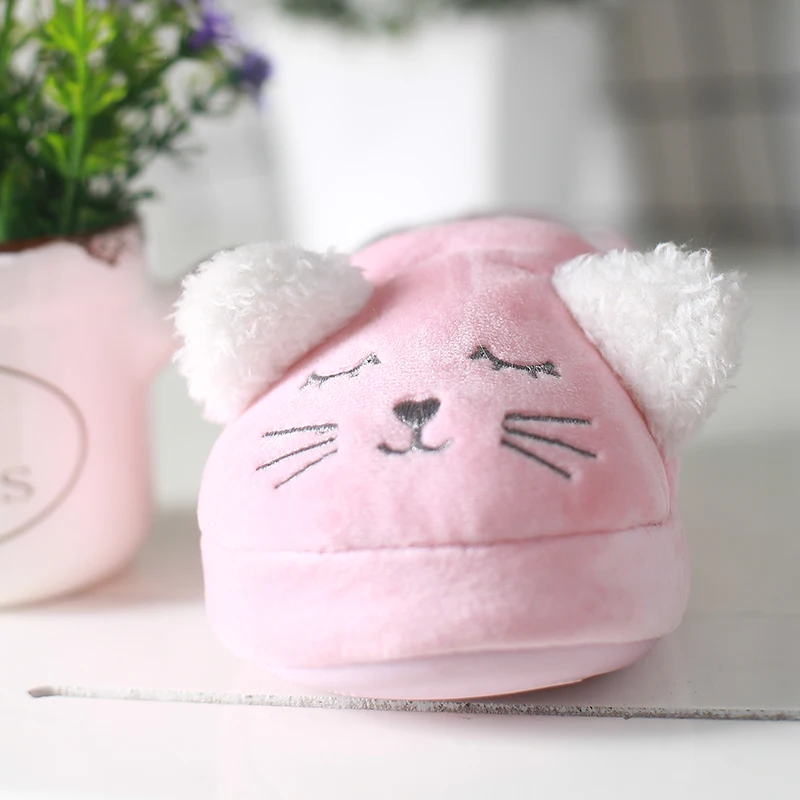 china children plush cat slippers girls mule fleece 3D amimal flufly home shoes  indoor outdoor slipper