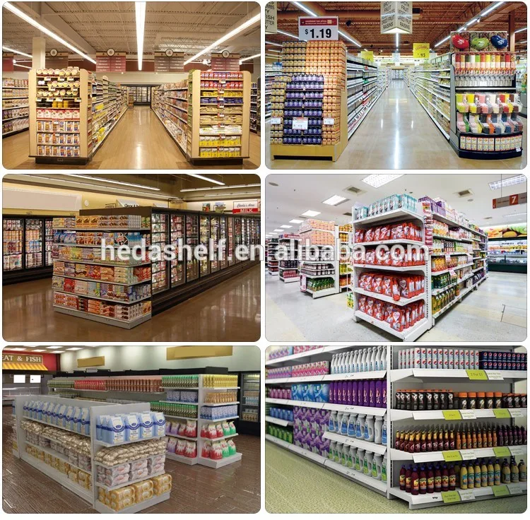 Customized Supermarket Shelf Bracket single side round shelves wire mesh Supermarket Shelf Fence