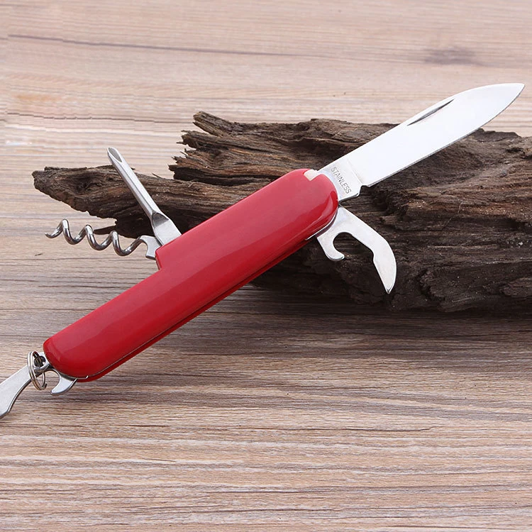 COG wholesale 5 functions Plastic handle folding knife multi-functional gift mini camping knife