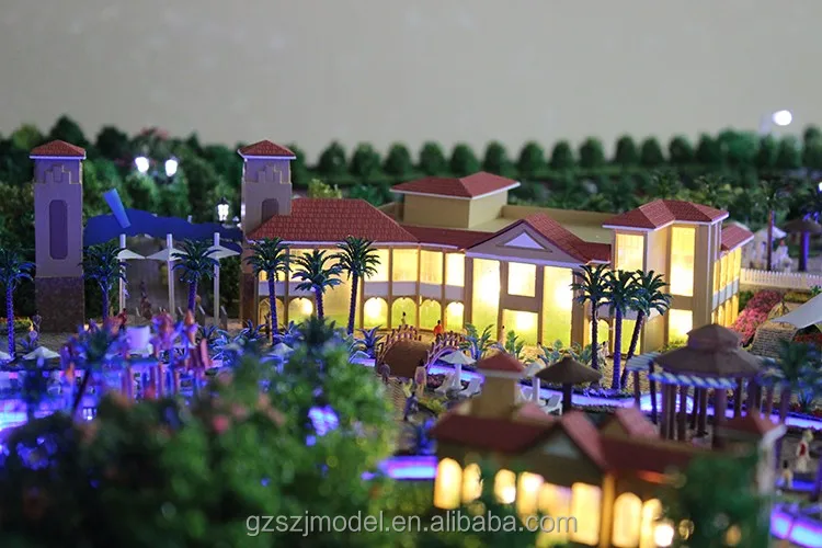 Miniature architectural model making , water park scale model building