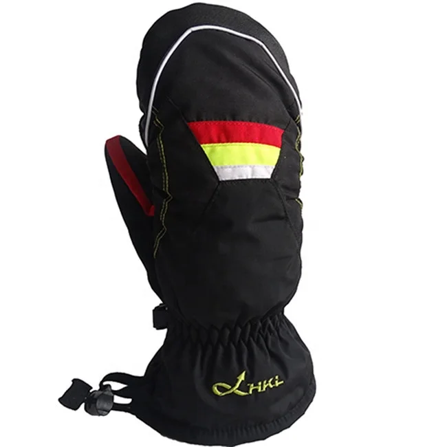 Good Breathable Ski Mittens Patchwork Pigskin Gloves