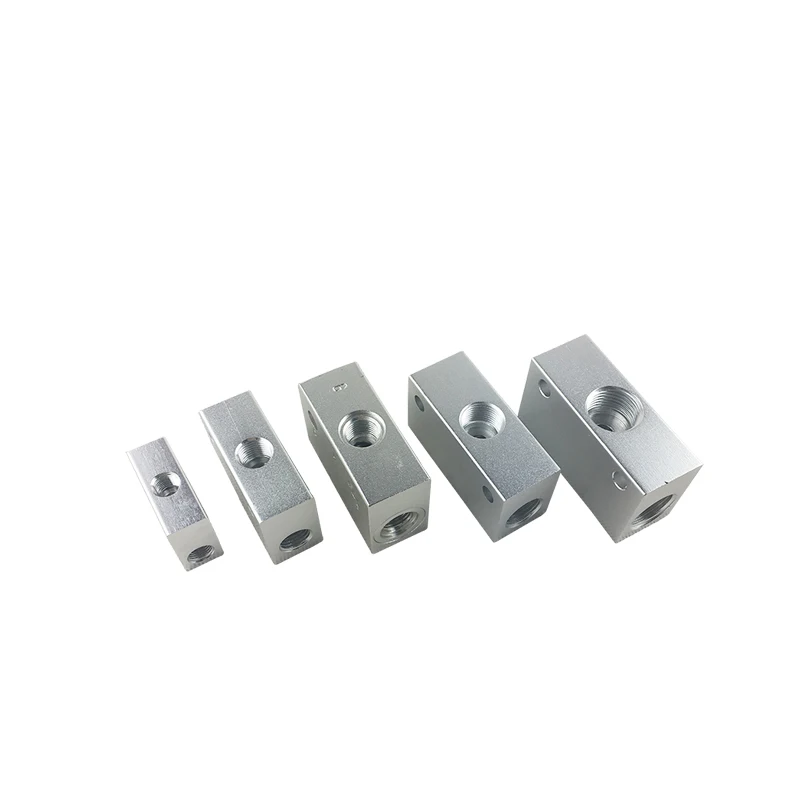 Slivery Aluminum Alloy Shuttle Valve Environment Friendly ST-01 ST-02 ST-06 Pneumatic Air Valve