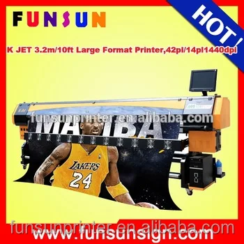 10FT fast speed open banner, flex solvent printing machine with konica head 1440dpi