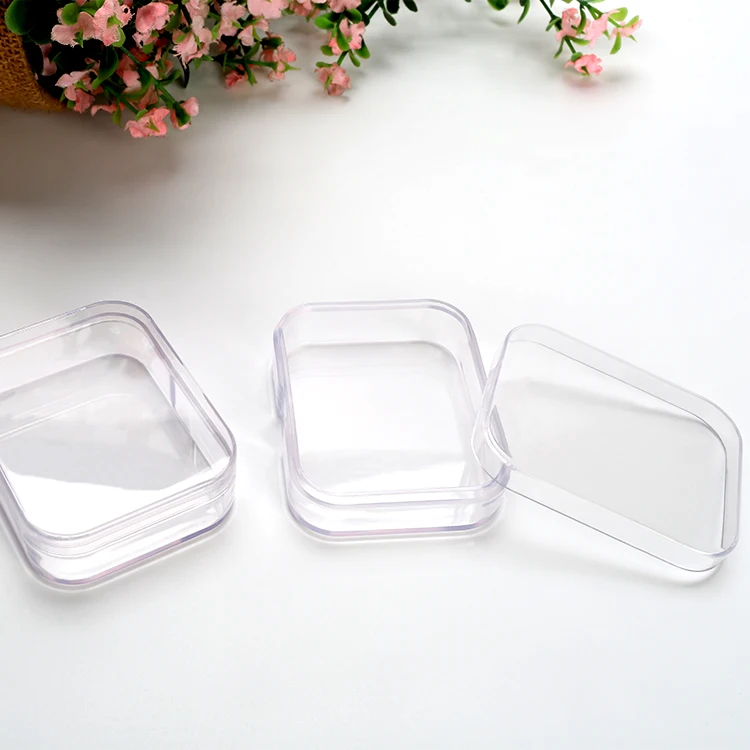 In stock Wholesale rectangular packaging plastic sponge box powder puff container case