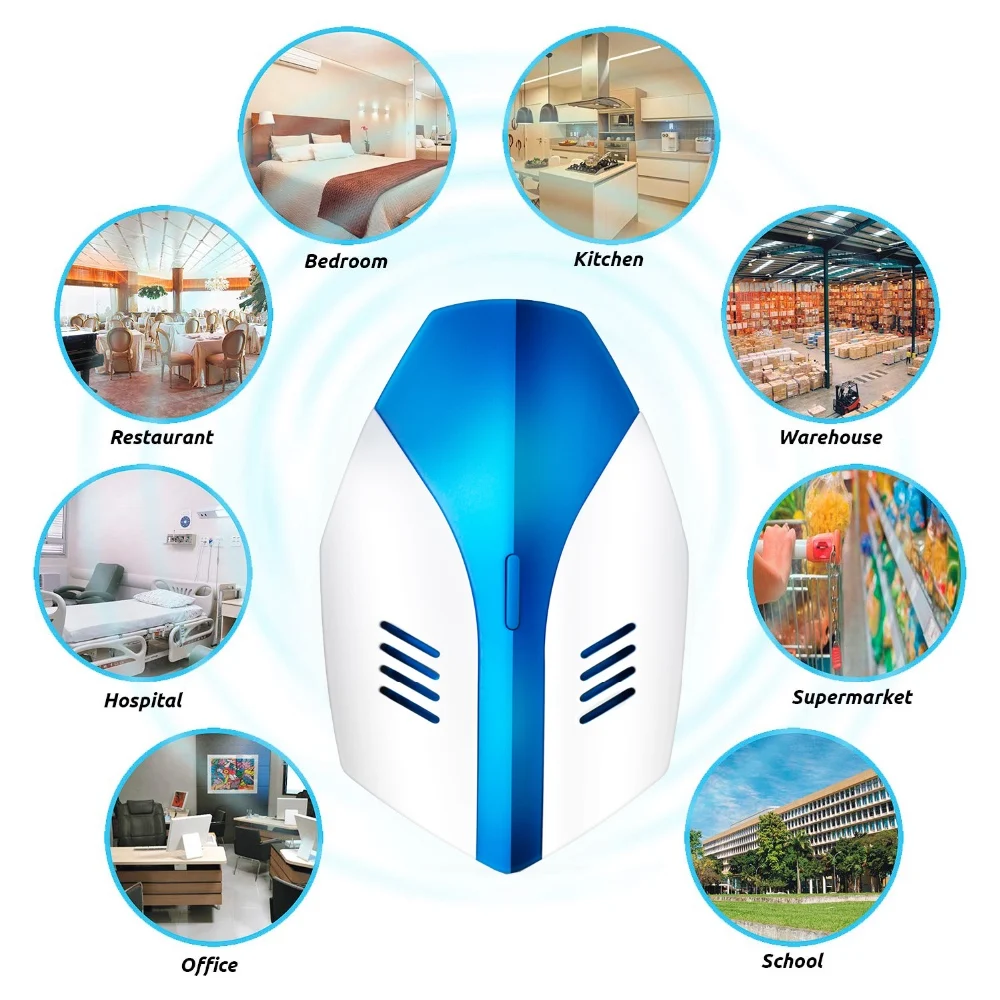 Pest Control Ultrasonic Repeller/ Electronic EU/US/UK Plug In repellent indoor for insect Mosquitoes, Mice, Spiders, Ant, Rats