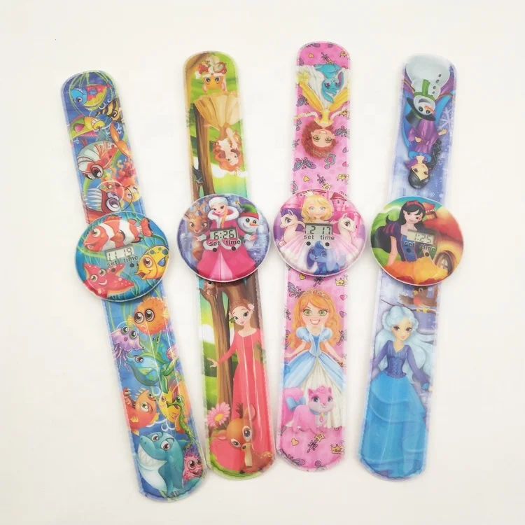 
2019 New Trend Digital Wrist Children Sport Watch,Promotion Cartoon Slap Kids Watch,Mult Color Heat Seal Wrist Watch 