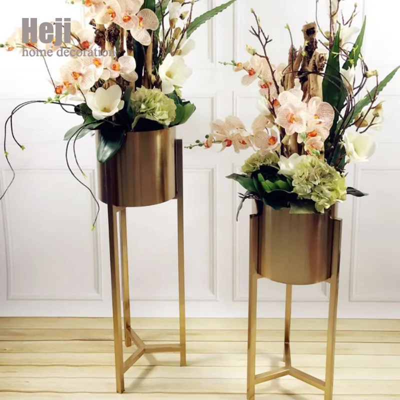 Cheap Tall Luxury Indian Cylinder Cast Iron Flower Vase For Floor Deco