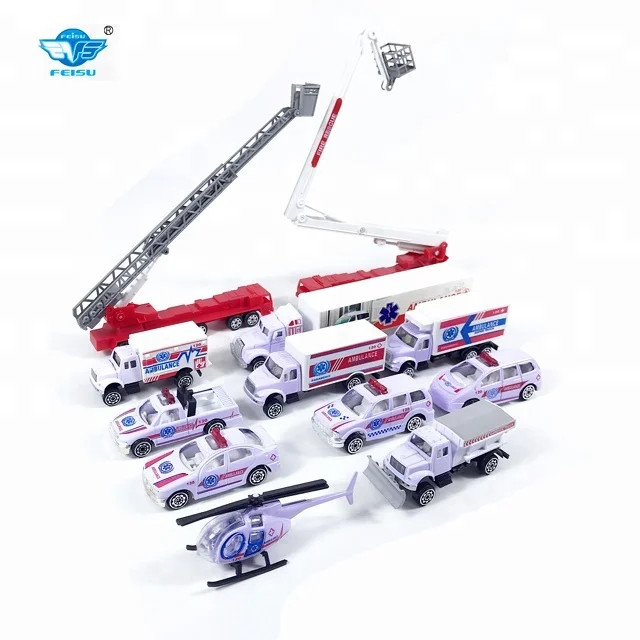Full set of ambulance diecast car toy mini metal car for kids
