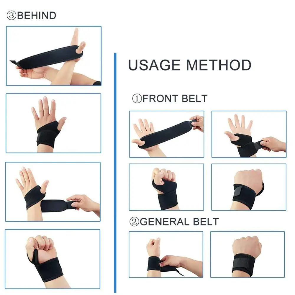 Fashionable New Brand Unisex Adjustable Compression Support Wrist Strap Breathable Wrist  wraps brace
