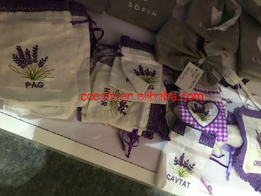 100% Cotton Embroidery Lavender Sachets Bags & Pillow