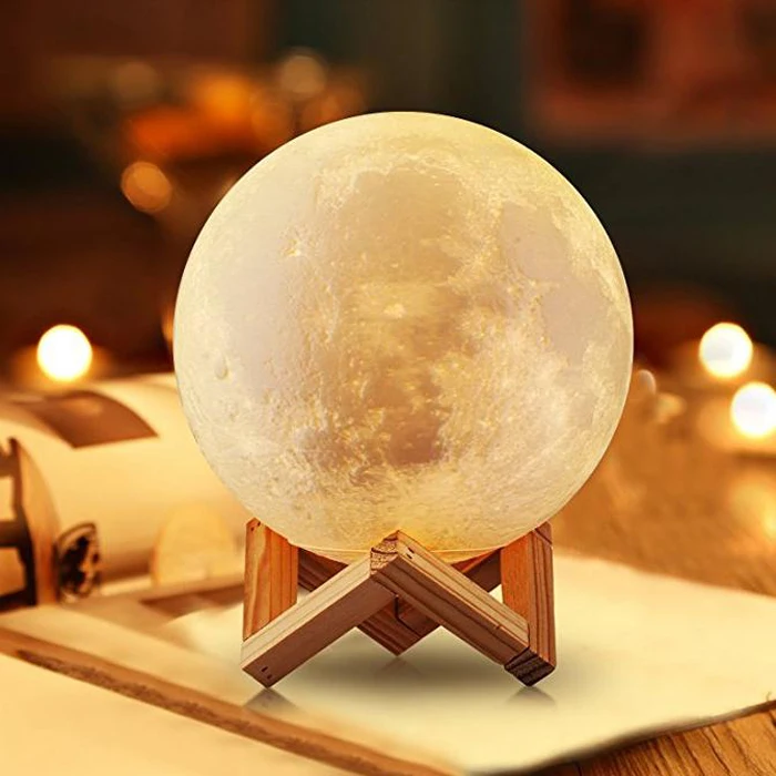 Goldmore Rechargeable Touch Sensor Control  LED Lunar Light,3D Moon Lamp Night Light for Decorative