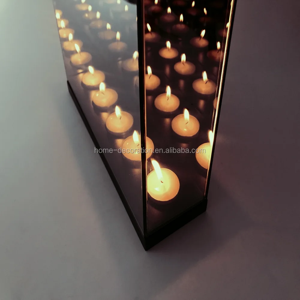 5 infinity glass cube mood light with wooden base