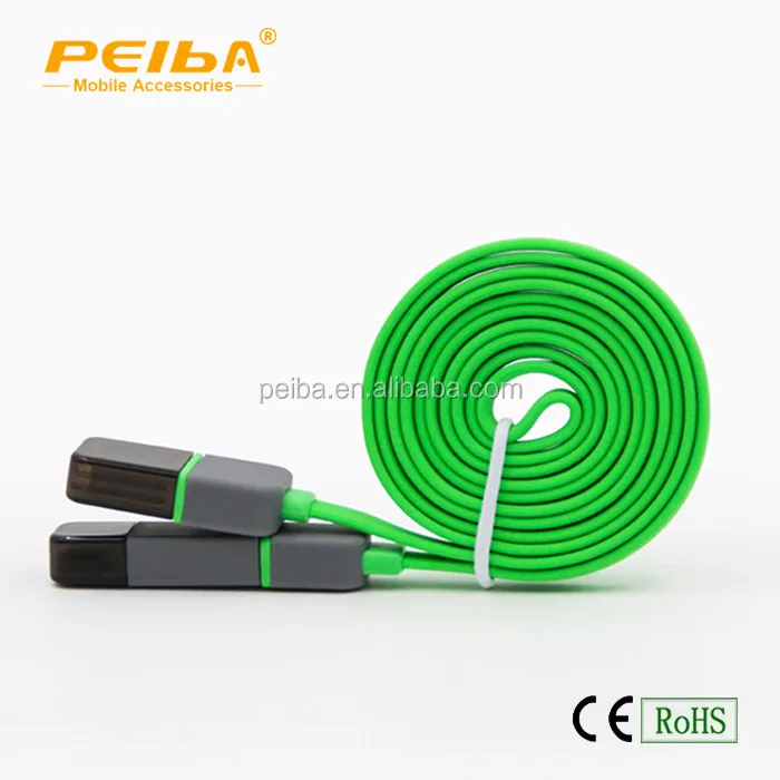 
PEIBA new design 2 in 1 usb data line, micro usb cable bulk buy from china, 2 in 1 usb cable micro usb data 