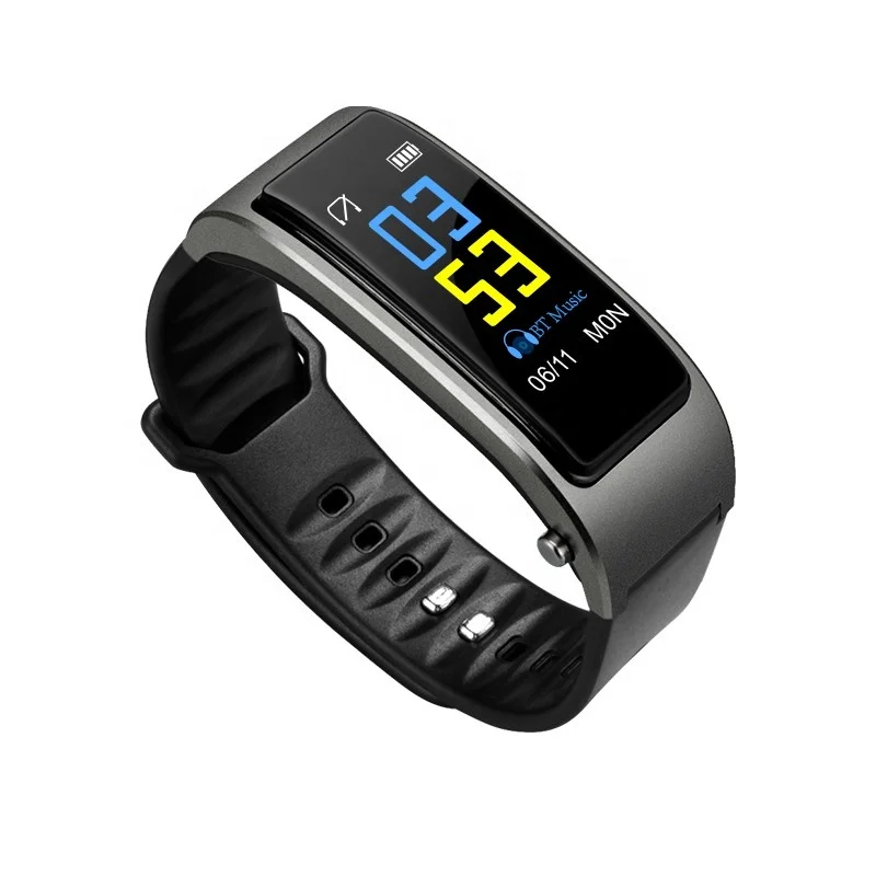 New Products 2 in 1 Fitness Wristband BT Earphone Smart Bracelet with Heart Rate Monitor For Android and IOS Smart Watch Band