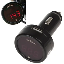 Double Function 2.1A Digital Display Mini Car Battery Monitor & Car-mouted Charger