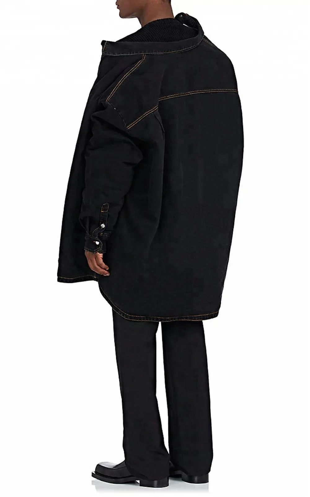 Long style black oversize new design denim jacket for men