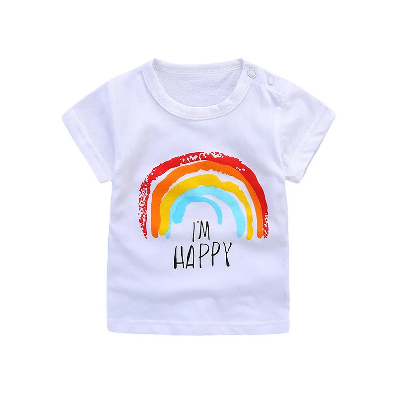 
fashion little children with print short sleeve kids christmas tshirts Malaysia Philippines suits baby clothes shirt 