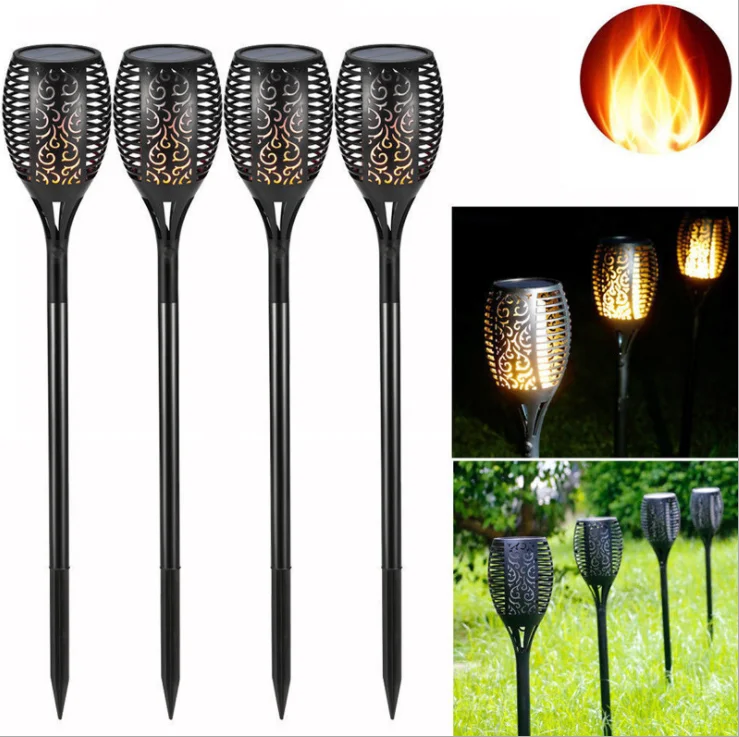 96 LEDs Outdoor Solar Torch Light Waterproof Flame Flickering Light Garden Path Decoration Landscape Lights
