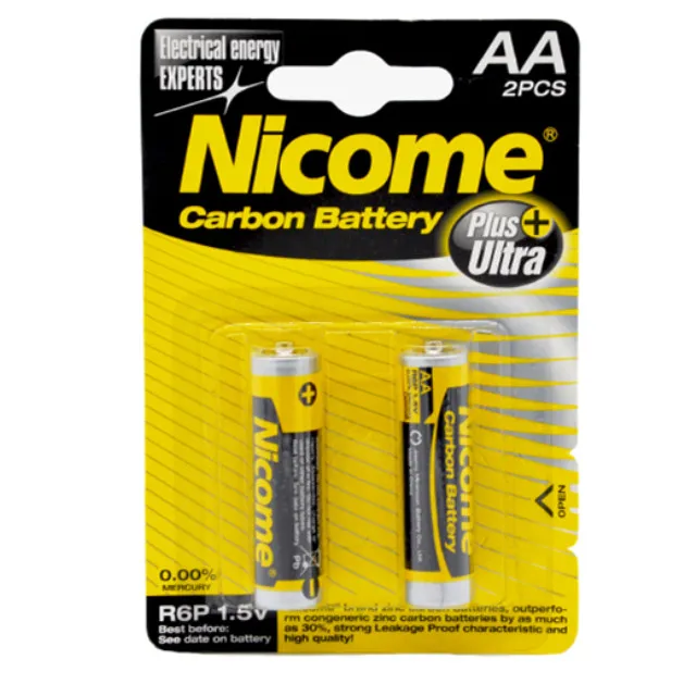 R6P, AA size , Super power carbon batteries ,1.5v primary dry battery