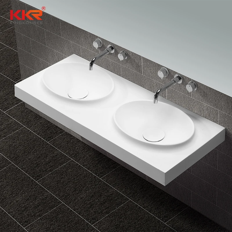 Factory manufactured small size square and round wash basin solid surface sink artificial stone bathroom sink