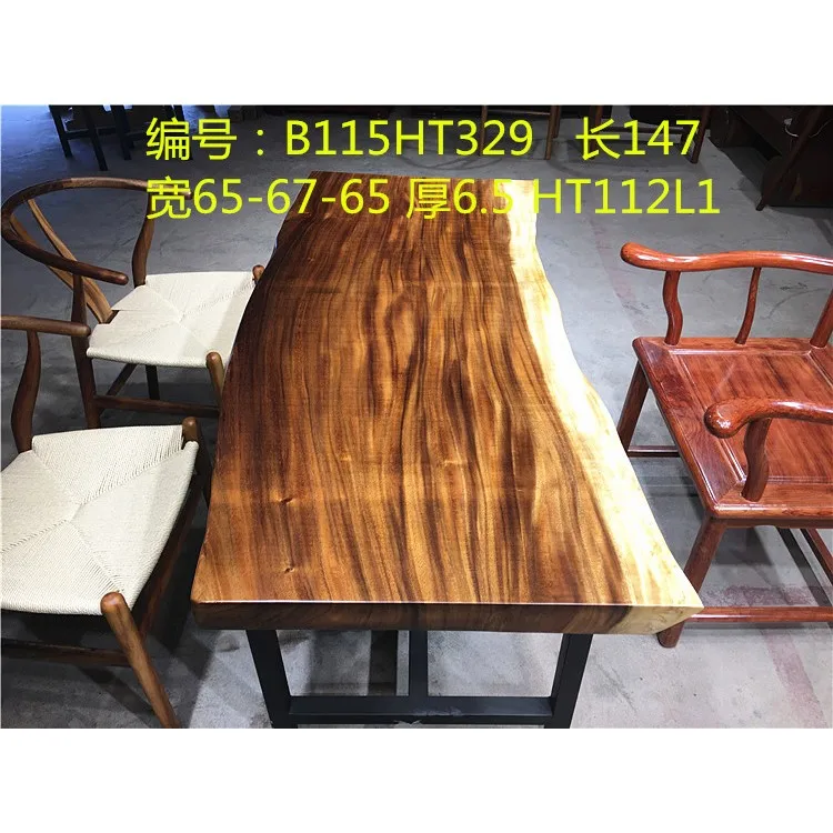 
South American Walnut Solid Wood Slab Home Dining Table Top 