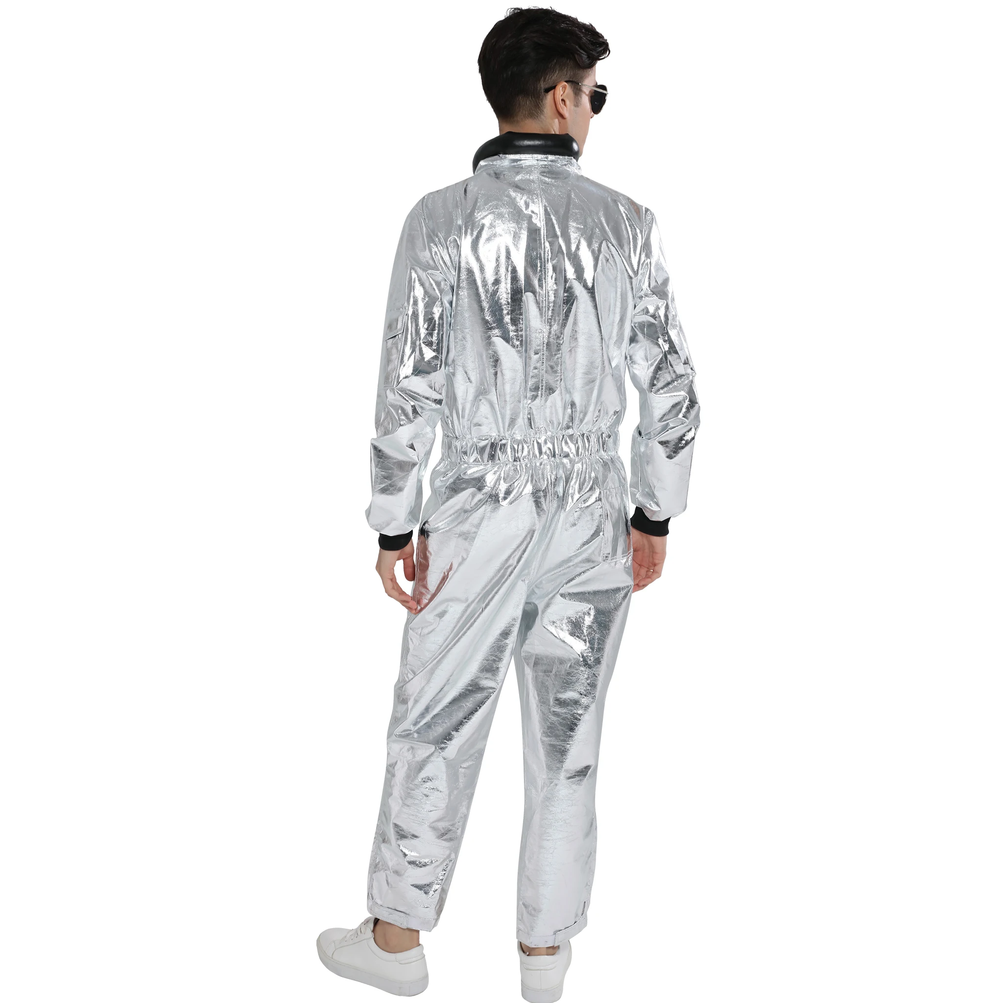 Amazon Топ продавец Серебряный комбинезон космонавт Косплей Хэллоуин костюм мужской костюм Взрослый астронавт костюм