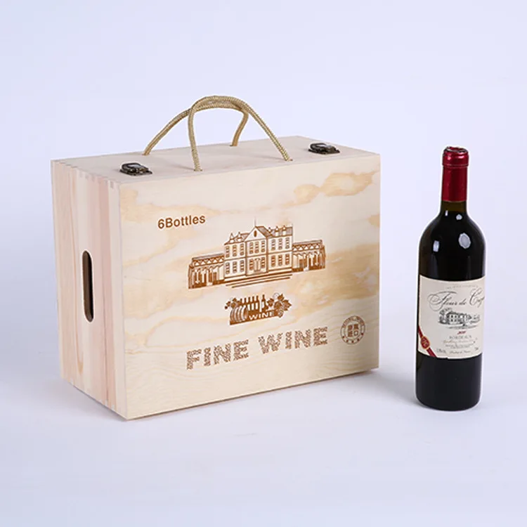 Wholesale high quality  wooden wine gift packaging box